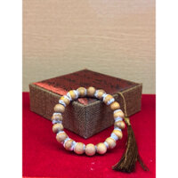 Vòng tay Hoàng Đàn Tuyết Lạng Sơn - Vòng đơn đầy đủ kích thước [ Tặng kèm Lọ Thủy Tinh + Dây ] | An Mộc Tài