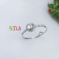 Vòng tay inox mặt tròn đá lớn sáng đẹp không đen