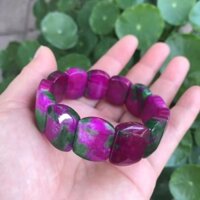 Vòng tay kho báu màu đỏ Vòng tay nam nữ Vòng tay khối vuông Hạt đào Vòng tay ngọc bích