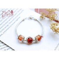 Vòng tay khoá bạc phối charm khuôn