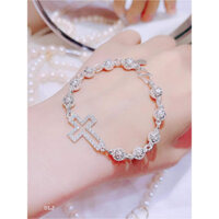 Vòng tay, Lắc Tay Bi Bạc Cao Cấp 925  Mix Thánh Giá  Lấp Lánh Sang Trọng