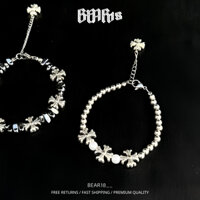 Vòng tay - lắc tay làm từ titan, lắc tay chuỗi hạt thiết kế đơn giản đẹp phù hợp cho nam và nữ, vòng tay đôi BEAR18