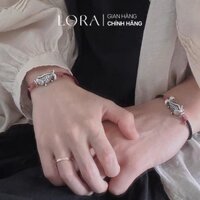 Vòng Tay Lắc Tay Lora Cá Chép Bạc S925 Chỉ Đỏ Tây Tạng May Mắn Bình An