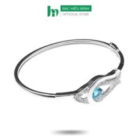 Vòng Tay, Lắc Tay Nữ BẠC HIỂU MINH LTU310 Dạng Kiềng Nụ Hoa Đá Xanh