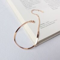 Vòng tay lắc tay nữ trơn bạc 925 mạ vàng thanh lịch phong cách Hàn Quốc