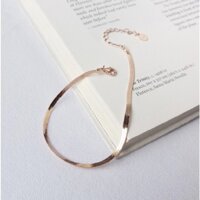 Vòng tay lắc tay nữ trơn bạc 925 mạ vàng thanh lịch phong cách Hàn Quốc