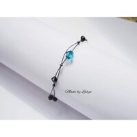 Vòng tay Lắc tay pha lê Swarovski Áo handmade cao cấp chính hãng B023 màu xanh ngọc Indicolite