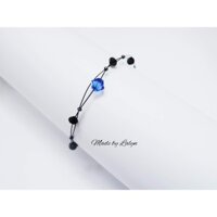 Vòng tay Lắc tay pha lê Swarovski Áo handmade cao cấp B023 màu xanh lam Sapphire