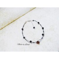 Vòng tay Lắc tay pha lê Swarovski Áo handmade cao cấp chính hãng B023 màu Nâu Smoked Topaz