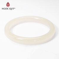 Vòng tay liền khối đá canxit mệnh thổ, kim - Ngọc Qúy Gemstones - Bản tròn - Ni 57