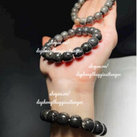 Vòng tay lu thống san hô đen hoá thach siêu đẹp hàng kiểm định