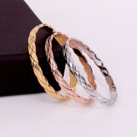 Vòng Tay Lưới Đan Chéo Thép Titan Ko Rỉ TT 3591 - 1 Cái - Vàng