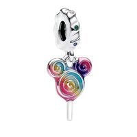 Vòng Tay Mạ Bạc Hình mickey / Cầu Vồng / Kẹo Mút Dễ Thương Cho Nữ