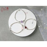 Vòng tay Ma Kết 12 Cung Hoàng Đạo Đá Garnet Phong Thủy mix Bạc cao cấp