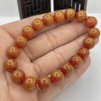 Vòng Tay Mã Não Chạm Bát Nhã Tâm Kinh Size 10mm