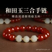 Vòng tay mã não đỏ năm rắn Vòng tay ngọc Hetian Nữ 12 cung hoàng đạo quà tặng ngày lễ tình nhân