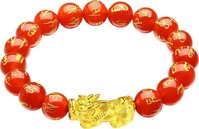 Vòng tay Mã Não Đỏ Tự Nhiên Chữ Phạn Charm Tỳ Hưu Gembank