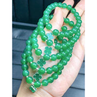 VÒNG TAY MÃ NÃO MIX CỎ 4 LÁ BỌC BẠC ( Tặng kèm hộp )