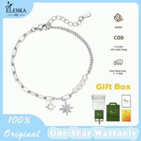 Vòng tay mạ vàng 18K ELENKA lắc tay ngọc trai thiết kế tinh tế trẻ trung kết hợp ngôi sao nhỏ phù hợp với nữ sinh