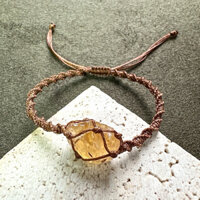 Vòng Tay Macrame Đá Thô Citrine