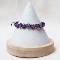 Vòng tay macrame kết hợp đá Amethyst - MVT28Ame149