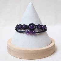 Vòng tay macrame kết hợp đá Amethyst - MVT8Ame3