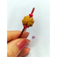 Vòng tay mặt cỏ 4 lá màu vàng may mắn tài lộc chủ mệnh thổ kim