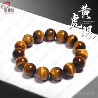 Vòng tay mắt hổ vàng tự nhiên, đá mắt hổ Nam Phi, vòng tay pha lê mắt mèo gỗ opal