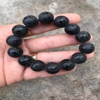 VÒNG TAY MÀU ĐEN KHẮC KINH PHẬT ĐỦ SIZE