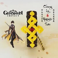 Vòng Tay May Mắn, Handmade DIY Biểu Tượng Kim Cương Dựa Theo Zhongli Trong Game Genshin Impact [Chung Ly - Nguyên Thần]