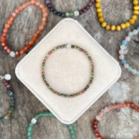 Vòng tay May mắn Unakite 3mm Hợp mệnh Hoả mệnh Mộc