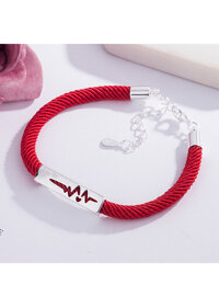 Vòng tay may mắn vòng tay cặp nam nữ nhịp tim - Đỏ