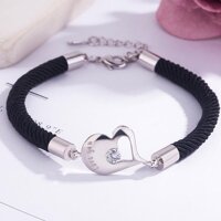 Vòng tay may mắn vòng tay cặp nam nữ trái tim - đen
