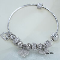 Vòng Tay Mềm Pandora SAKA JEWELRY mix 12 charm đầy sang trọng