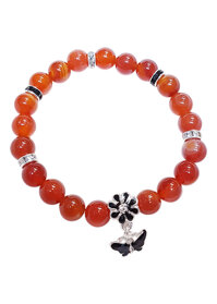 Vòng Tay Mệnh Hỏa, Thổ Đá Mã Não, Charm Butterfly Laliz CM.03