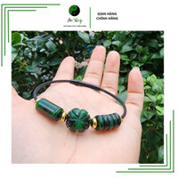 Vòng tay mix cham PHONG THUY đá ngọc cam thach thiên nhiên gồm lu thống, ngũ điếu, tỳ hưu, hồ ly , túi tiền, cỏ 4la