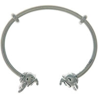 Vòng tay mở PANDORA Disney bằng bạc sterling với nút silicone và hình Mickey &amp;   Đầu nối Minnie có thể thay thế