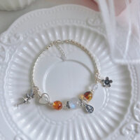 Vòng tay Moonstone phối Hổ Phách Thiên Nhiên thời trang