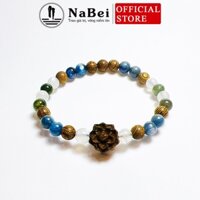 Vòng Tay Moonstone Tự Nhiên Mix Charm Sen Trầm, Mã Não Hợp Mệnh Thủy, Mộc NB358 - Phong Thủy NaBei