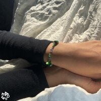 vòng tay mùa hè - thép không đen không gỉ với pha lê- 2196