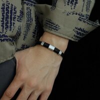 Vòng Tay Nam Dây Da Titan Ko Han Rỉ TT 3690 Lắc Tay Phong Cách Hàn Quốc Cao Cấp