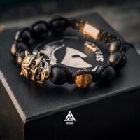 Vòng tay nam, handmade, đẹp, không gỉ, Vòng tay Chuỗi Hạt Oni Mix Đá Mắt Hổ Vàng - Amigos