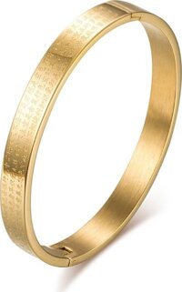 Vòng Tay Nam Khắc Bát Nhã Tâm Kinh Chất Liệu Thép Titan Không Rỉ Không Dị Ứng TT 1804 - Vàng
