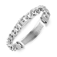 Vòng tay nam mặt chữ nhật chấm ca rô hình thập giá MST91