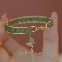 Vòng tay ngọc bích hetian hình bướm phong cách