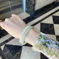 Vòng tay ngọc bích Hetian Tân Cương kiểu cô gái nước trong xanh trong suốt
