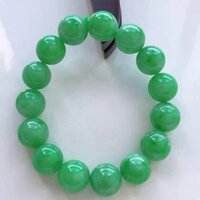 Vòng tay ngọc bích xanh ngọc lục bảo Hạt tròn 14mm Jadeite màu thạch anh ngọc bích vòng tay hạt cầu nguyện
