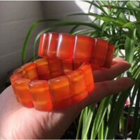 vòng tay ngọc mã não đỏ Chalcedony Natural  bảng to cho Nam giới phong thủy năng lượng