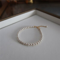 Vòng tay ngọc trai nước ngọt tự nhiên 18k Vàng 4mm Vòng tay ngọc trai vàng 14k AU750