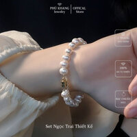 Vòng Tay Ngọc Trai PHU KHANG JEWELRY&GEMSTONE, Thiết Kế Khóa Nam Châm, Chất Liệu Bạc 925 Mạ Vàng Cho Nữ
